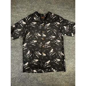 #57 Thunderhead Mens Sprint Car Racing Print Button Down Shirt Black Size M